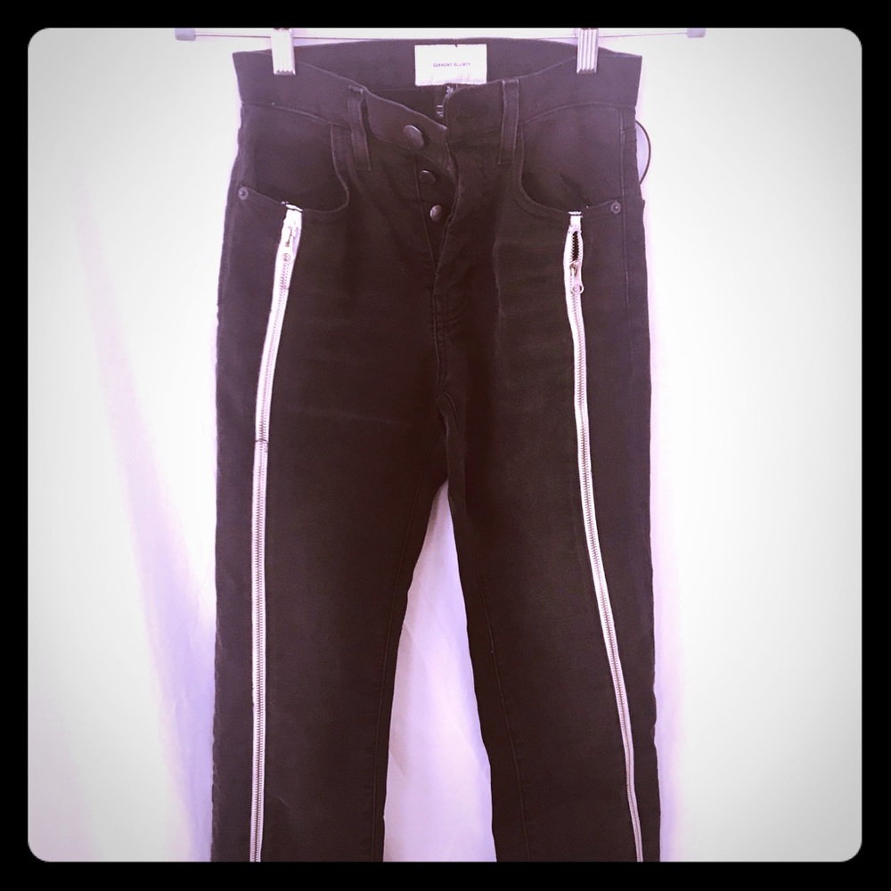 New Current/Elliott zipper cropped jeans